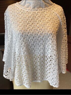💕Host Pick💕 Style & Co White lace shawl / poncho  - size XL or smaller NWOT